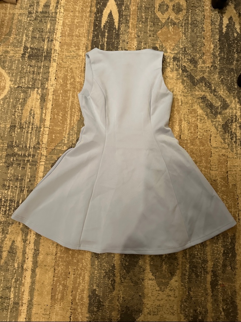 Light Blue Sleeveless Fit-and-Flare Dress